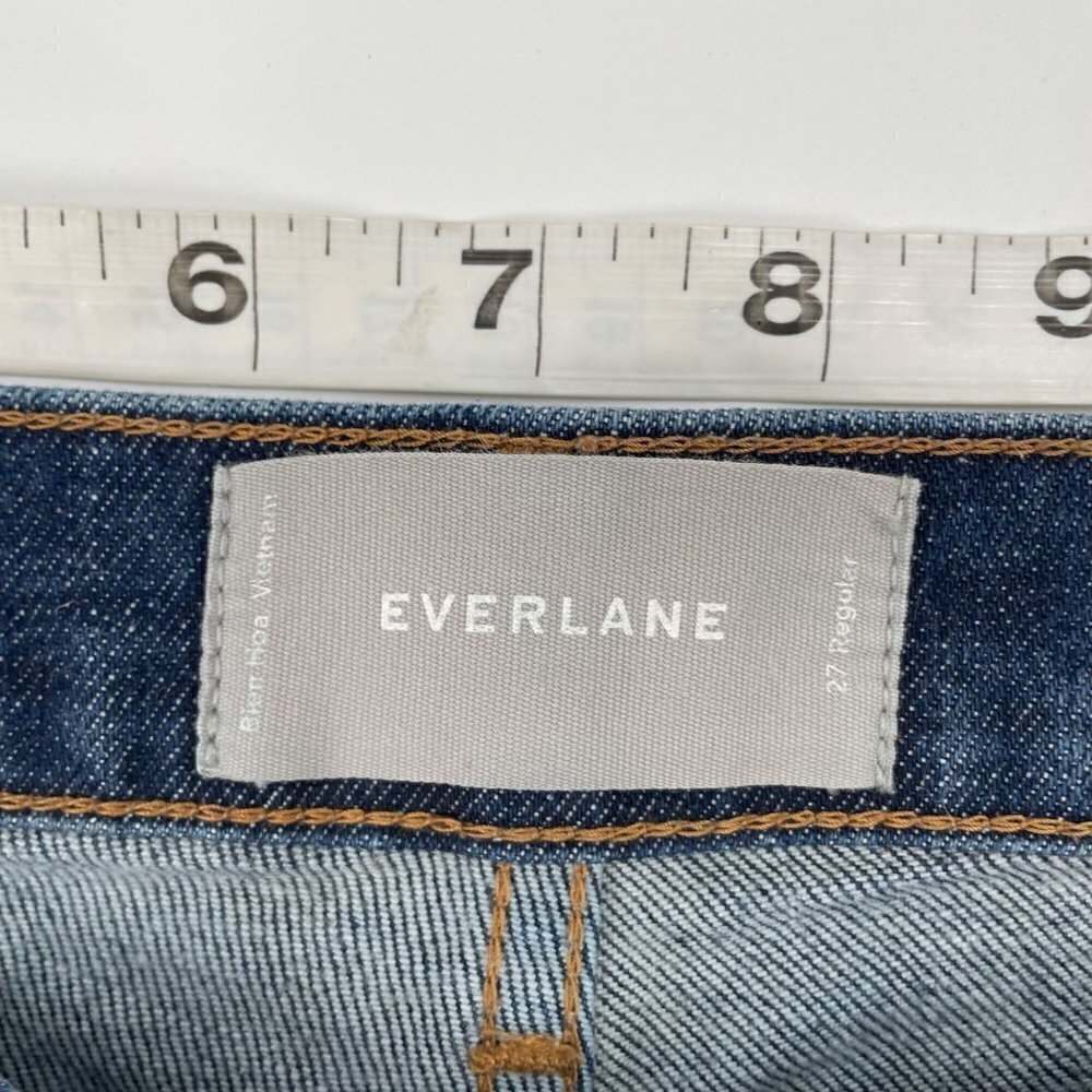 Everlane Mid Rise Dark Wash Skinny Jeans Womens Size 27 Regular Stretch Denim - Picture 4 of 7